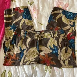 Chico's Multicolor Tropical Floral Capris size 16
